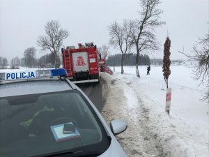 widok z miejsca zdarzenia na drodze dw 513 w okolicach m. Miłkowo gm. Orneta