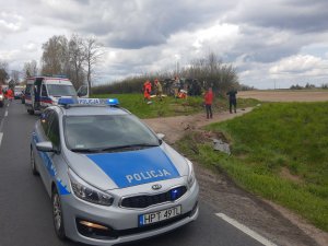 widok z miejsca zdarzenia na DK 51 w okolicach m. Markajmy